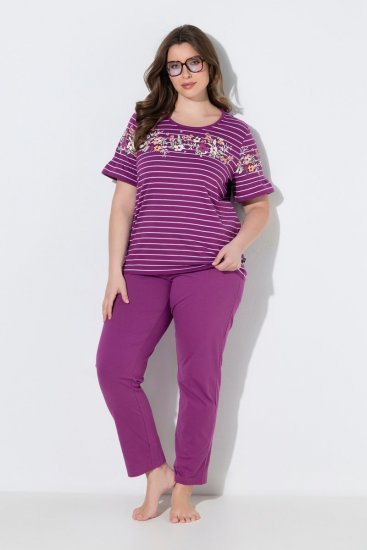 Ulla Popken 850403 Пижама на цветя Виолетово - Пижами - 