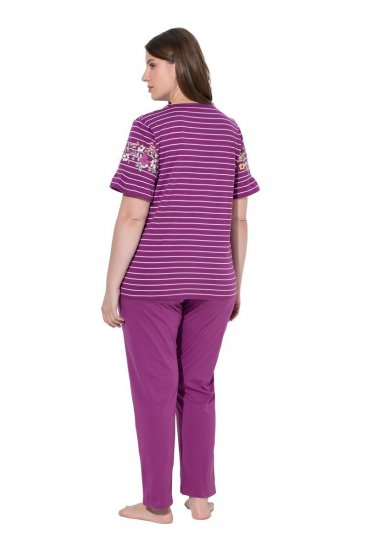 Ulla Popken 850403 Пижама на цветя Виолетово - Пижами - 