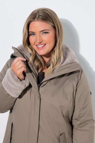Ulla Popken 850509 Яке от изкуствен косъм Таупе - Якета - Дамски якета голям размер