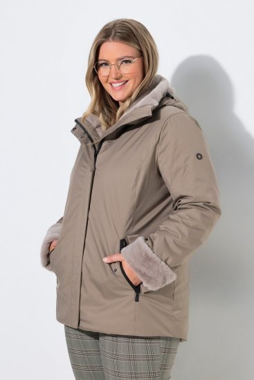 Ulla Popken 850509 Яке от изкуствен косъм Таупе - Якета - Дамски якета голям размер