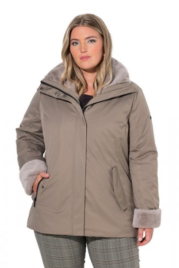 Ulla Popken 850509 Яке от изкуствен косъм Таупе - Якета - Дамски якета голям размер