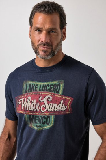 JP1880 850980 Тениска с щампа във винтидж стил Тъмносиньо TALL - TALL T-shirts - Тениски за високи мъже