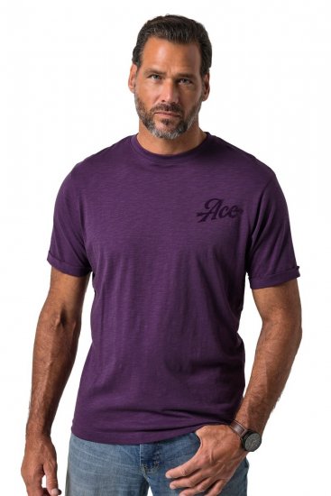 JP1880 850985 Тениска с щампа на гърдите Тъмнолилаво TALL - TALL T-shirts - Тениски за високи мъже
