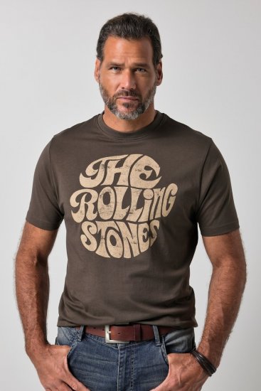 JP1880 851001 Rolling Stones Retro Logo Тениска Лешниково TALL - TALL T-shirts - Тениски за високи мъже