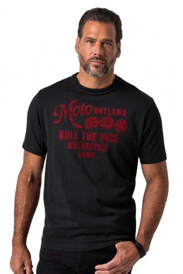 JP1880 851002 Тениска с щампа на гърдите Черно TALL - TALL T-shirts - Тениски за високи мъже