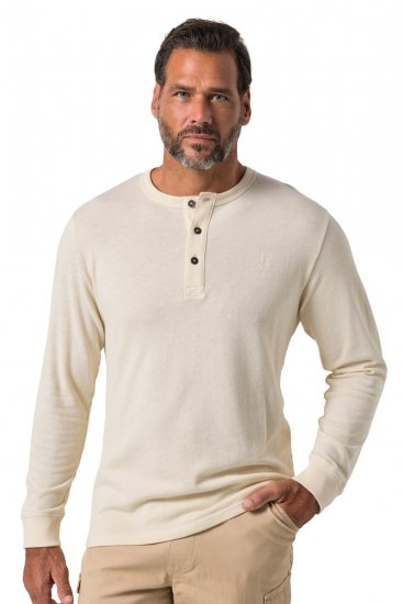 JP1880 851075 Тениска Хенли с дълъг ръкав Пясъчносиво TALL - TALL T-shirts - Тениски за високи мъже