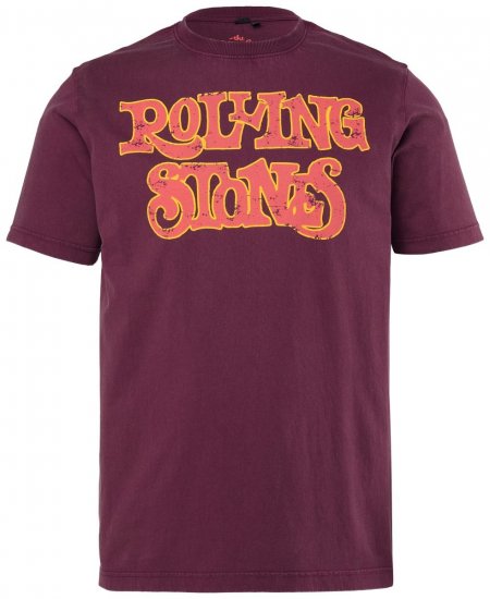 JP1880 851910 Rolling Stones Vintage Logo Тениска Патладжан - Тениски на групи - Бенд тениски в големи размери