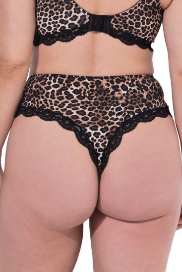 Ulla Popken 853106 Прашки с животински принт Черно - Бикини - 