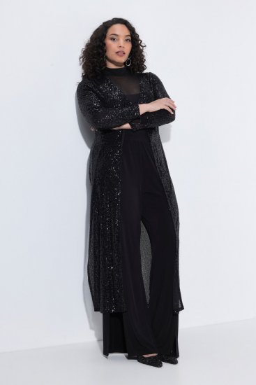 Ulla Popken 853770 Жакет с пайети Черно - Якета - Дамски якета голям размер