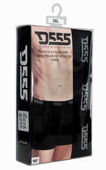 D555 Driver Boxershorts 3-pack Black - Бельо & Бански шорти - Мъжко бельо големи размери