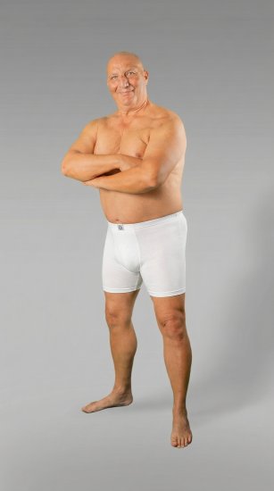 20 Nodi 938 Stretch Cotton Boxer with Embroidered Long Leg White - Боксерки - мъжки боксерки големи размери