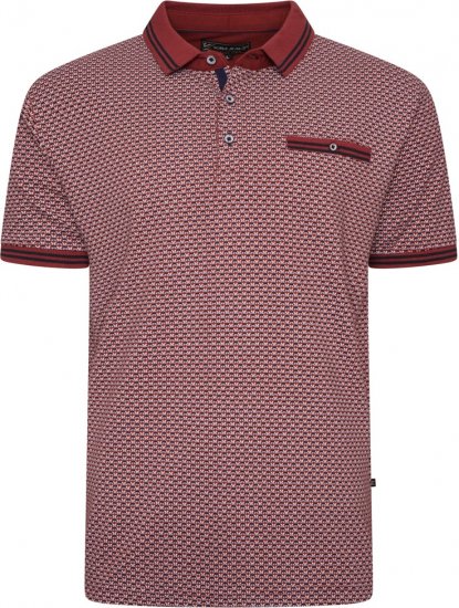  Kam Jeans 5488 Dobby Print Pique Polo Wine - Поло тениски - мъжки тениски с яка големи размери