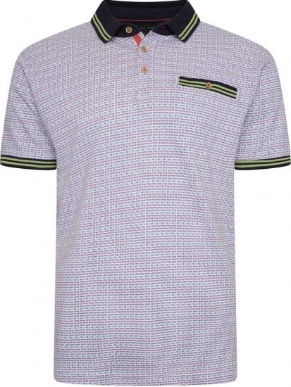 Kam Jeans 5488 Dobby Print Pique Polo Navy - Поло тениски - мъжки тениски с яка големи размери