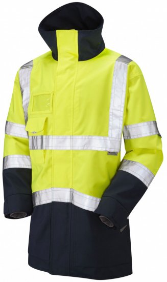 Leo Clovelly Breathable Executive Anorak Hi-Vis Yellow/Navy - Работно облекло - мъжки работно облекло големи размери