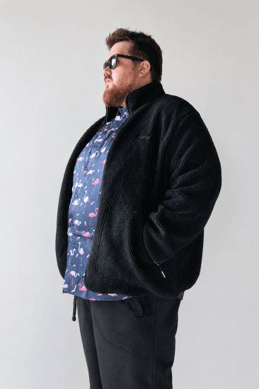 Jack & Jones Norrebro Teddy Jacket Black - Якета - мъжки якета големи размери