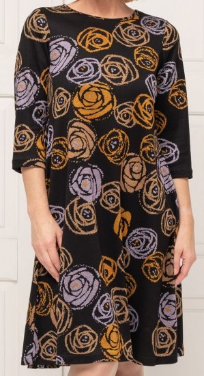 Scandinavian Caramel Flower Petals Dress Lavender and Orange - ДАМСКИ ДРЕХИ 40-66 - 