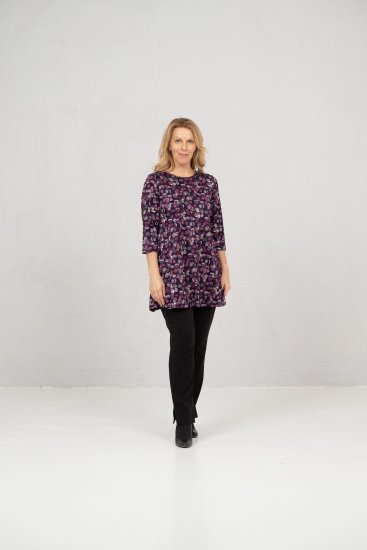 Scandinavian Caramel Flower Petals Tunic Purple - Тениски - 
