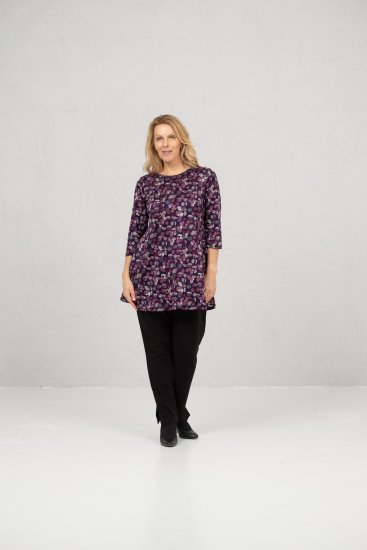 Scandinavian Caramel Flower Petals Tunic Purple - Тениски - 
