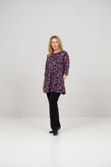 Scandinavian Caramel Flower Petals Tunic Purple - Тениски - 