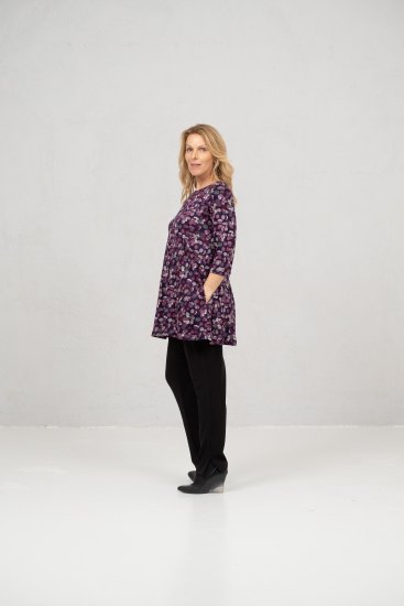 Scandinavian Caramel Flower Petals Tunic Purple - Тениски - 