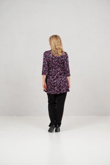 Scandinavian Caramel Flower Petals Tunic Purple - Тениски - 