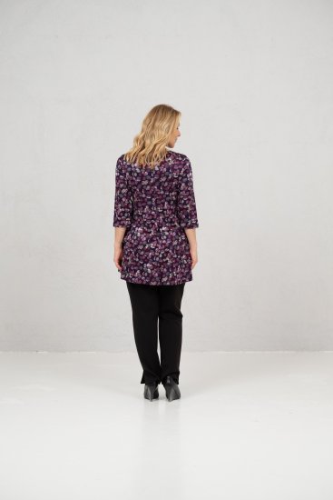 Scandinavian Caramel Flower Petals Tunic Purple - Тениски - 