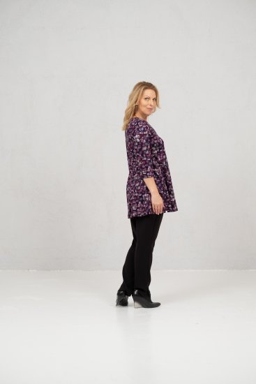 Scandinavian Caramel Flower Petals Tunic Purple - Тениски - 