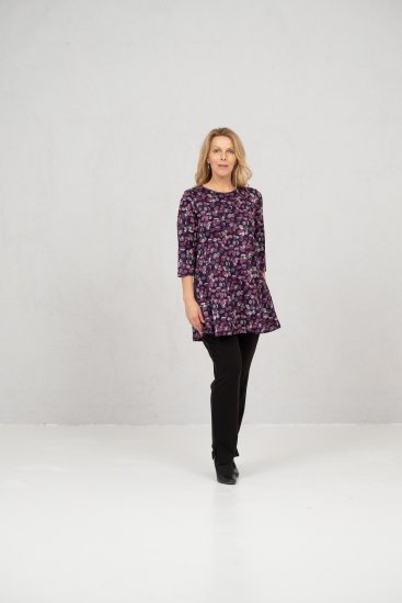 Scandinavian Caramel Flower Petals Tunic Purple - Тениски - 