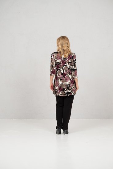 Scandinavian Caramel Flower Petals Tunic Brown - Печатни тениски за жени - 