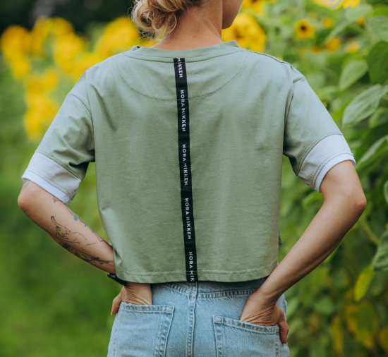 Nora Mikken AGNES Crop Top Green - Тениски - 