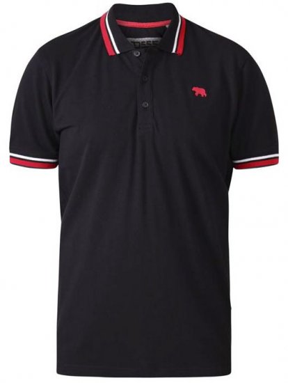 D555 Allante 1 Pique Polo Black - Поло тениски - мъжки тениски с яка големи размери