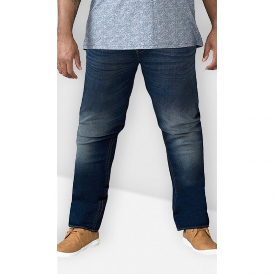 D555 Ambrose Tapered Fit Stretch Jeans Dark Blue TALL SIZES - МЪЖКО ОБЛЕКЛО MT-6XLT - дрехи за високи мъже