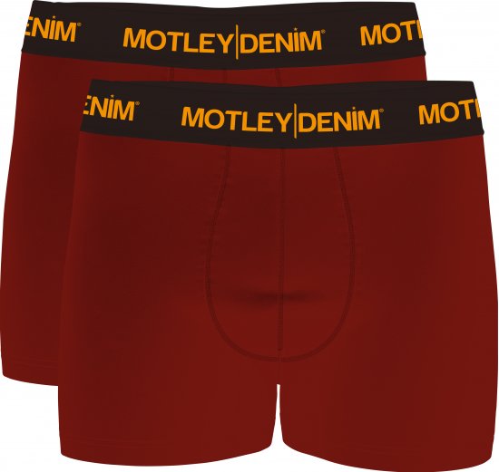 Motley Denim Amsterdam Boxershorts Red 2-pack - Бельо & Бански шорти - Мъжко бельо големи размери