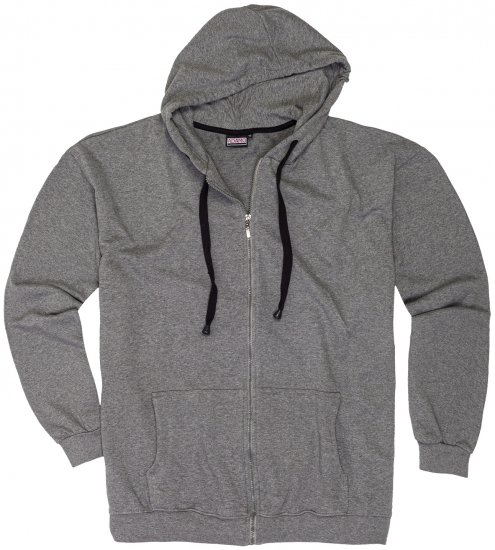 Adamo Athen Hoodie with Zipper Grey - Суичъри & cуичъри с качулка - мъжки суичъри големи размери