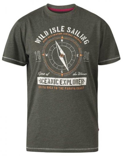 D555 Atticus Oceanic Explorer Crew Neck T-Shirt Khaki - Тениски - мъжки тениски големи размери