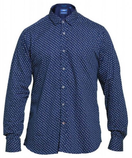 D555 Bainton Long Sleeve Shirt Navy - Ризи - мъжки ризи големи размери