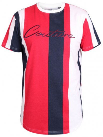 D555 Bancroft T-shirt Red/Navy - Тениски - мъжки тениски големи размери