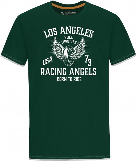 Motley Denim Barnet T-Shirt Racing Green - Тениски - мъжки тениски големи размери