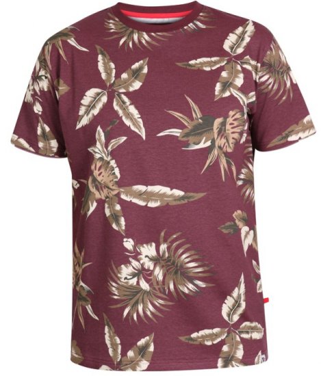 D555 Baxter T-shirt Wine-red - Тениски - мъжки тениски големи размери