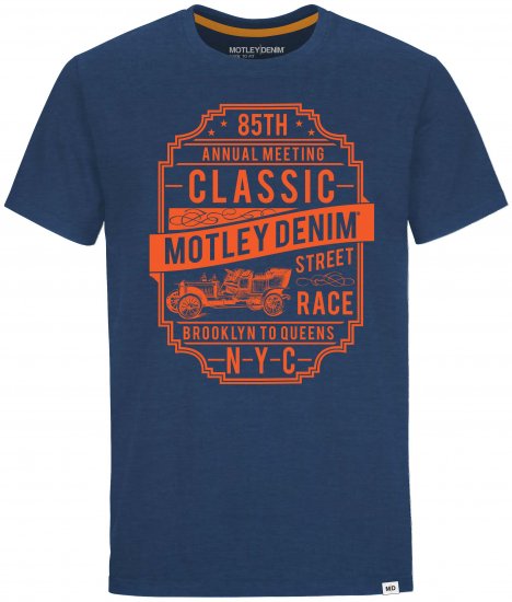 Motley Denim Blackpool T-shirt Dark Indigo - Тениски - мъжки тениски големи размери