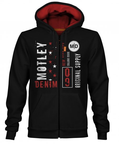 Motley Denim Bodmin Hoodie Black - Суичъри & cуичъри с качулка - мъжки суичъри големи размери