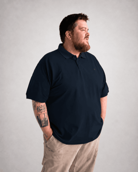 Motley Denim Bratislava Polo Navy - Поло тениски - мъжки тениски с яка големи размери