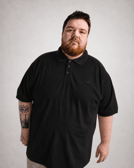 Motley Denim Bratislava Polo Black - Поло тениски - мъжки тениски с яка големи размери