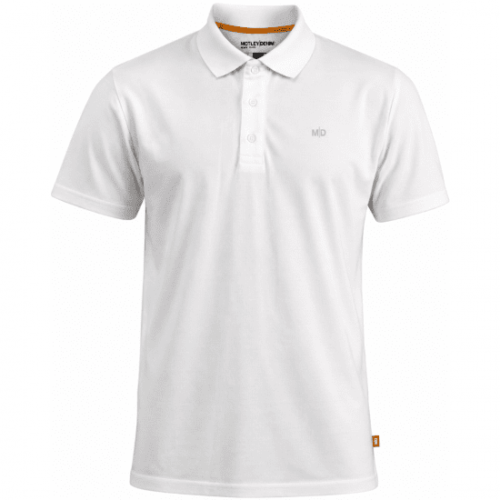 Motley Denim Bratislava Polo White - Поло тениски - мъжки тениски с яка големи размери