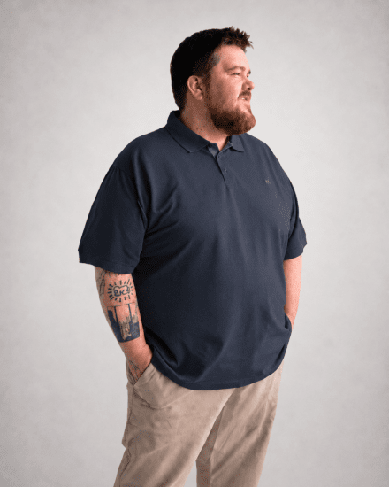 Motley Denim Bratislava Polo Dark Indigo - Поло тениски - мъжки тениски с яка големи размери