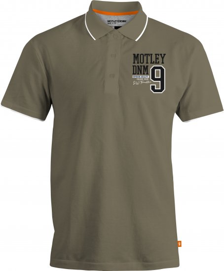 Motley Denim Brighton Polo Dark Khaki - Поло тениски - мъжки тениски с яка големи размери