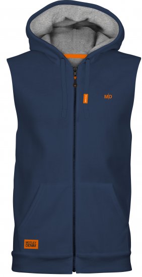 Motley Denim Brussels Sleeveless Hoodie Dark Indigo - Суичъри & cуичъри с качулка - мъжки суичъри големи размери