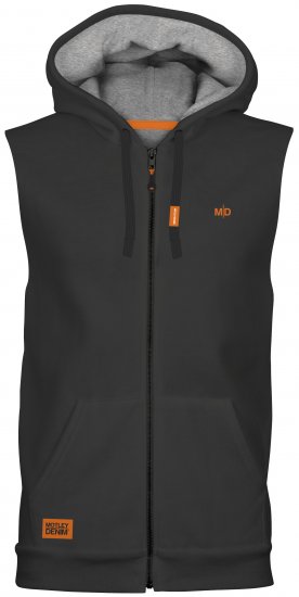 Motley Denim Brussels Sleeveless Hoodie Charcoal - Суичъри & cуичъри с качулка - мъжки суичъри големи размери