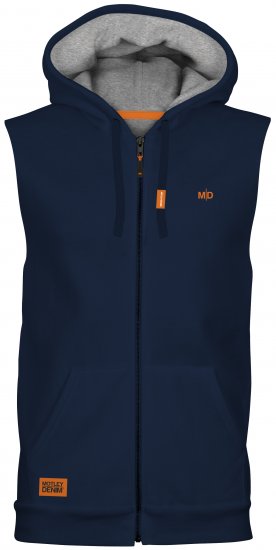 Motley Denim Brussels Sleeveless Hoodie Navy - Суичъри & cуичъри с качулка - мъжки суичъри големи размери