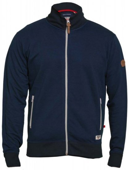 D555 Buxton Full Zip Sweatshirt Navy - Суичъри & cуичъри с качулка - мъжки суичъри големи размери